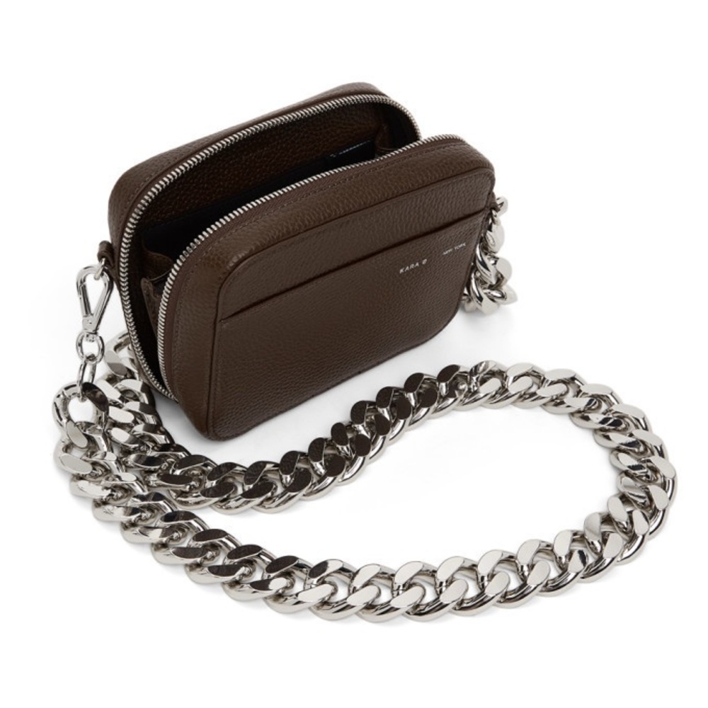KARA Brown XL Chain Camera Bag, like new with dust bag